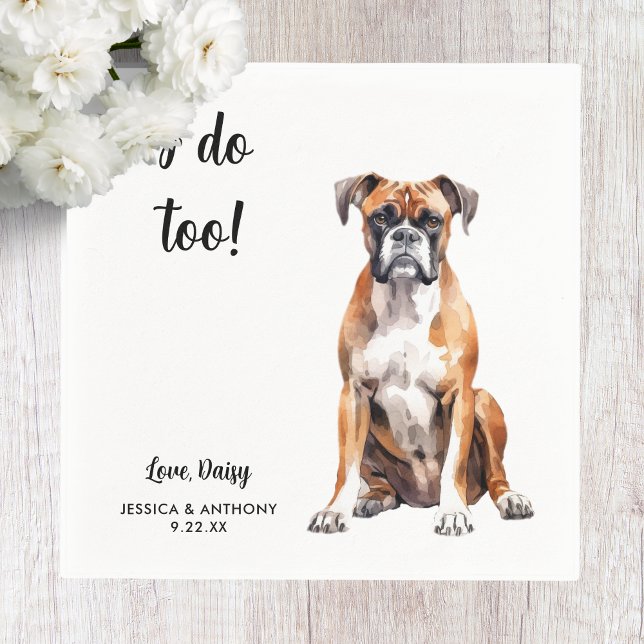 Guardanapo De Papel Casamento de Cachorro Boxer  (Criador carregado)