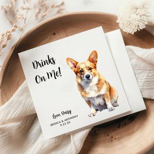 Guardanapo De Papel Casamento de Cachorro Corgi