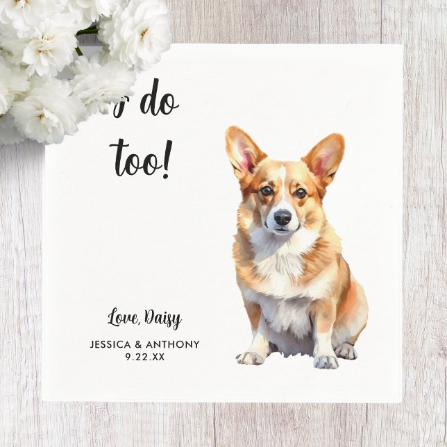 Guardanapo De Papel Casamento de Cachorro Corgi  (Criador carregado)
