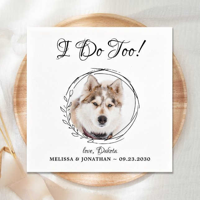 Guardanapo De Papel Casamento De Cachorro De Foto Pet Elegante (Criador carregado)