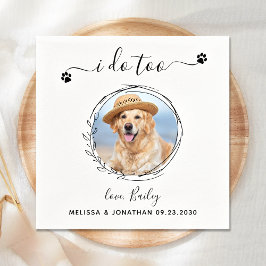 Guardanapo De Papel Casamento De Cachorro De Foto Pet Personalizado Do