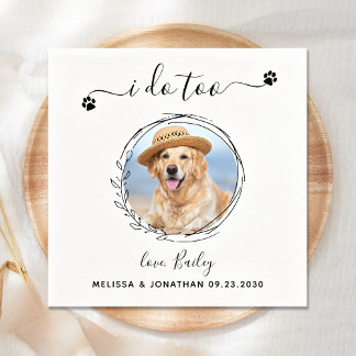 Guardanapo De Papel Casamento De Cachorro De Foto Pet Personalizado Do