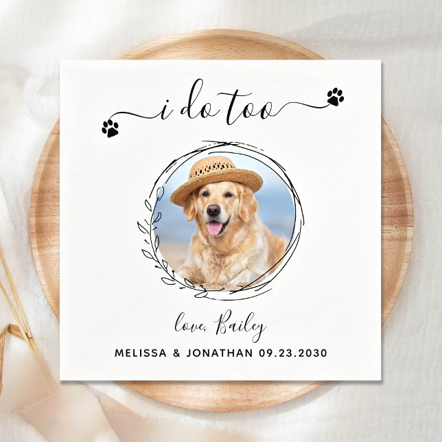 Guardanapo De Papel Casamento De Cachorro De Foto Pet Personalizado Do (Criador carregado)
