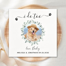 Guardanapo De Papel Casamento De Cachorro De Foto Pet Personalizado Eu