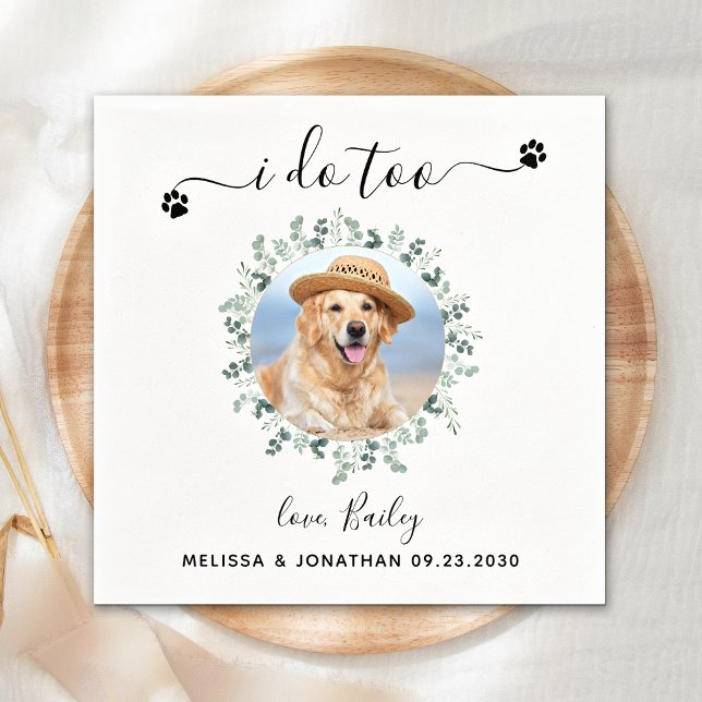 Guardanapo De Papel Casamento De Cachorro De Foto Pet Personalizado Eu (Criador carregado)