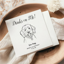 Guardanapo De Papel Casamento de Cachorro de Goldendoodle Personalizad