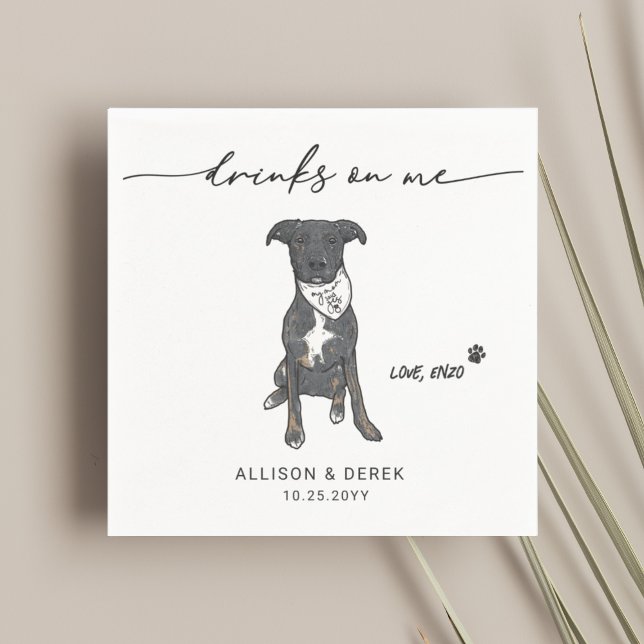 Guardanapo De Papel Casamento de Cachorro de Pet Bandana com Bebidas B (Criador carregado)