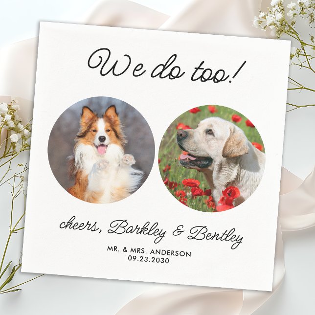 Guardanapo De Papel Casamento De Cachorro De Pet Foto Personalizado Fa (Criador carregado)