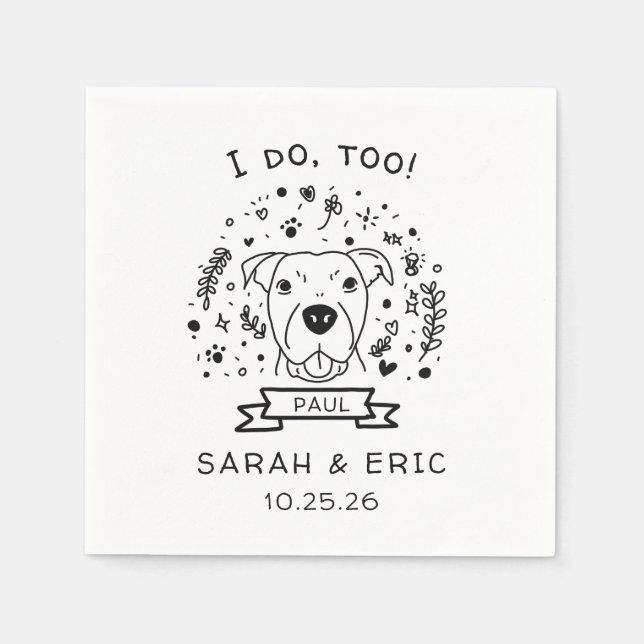 Guardanapo De Papel Casamento de Cachorro de Retriever Mínimo e Bonito (Frente)