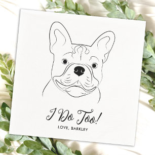 Guardanapo De Papel Casamento De Cachorro Francês Muito Personalizado