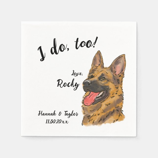 Guardanapo De Papel Casamento de Cachorro german shepherd Napkin (Frente)