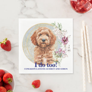 Guardanapo De Papel Casamento de Cachorro Goldendoodle Napkins com Fot