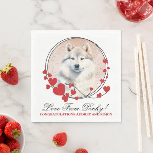 Guardanapo De Papel Casamento de Cachorro Groenlandês Napkins com Foto