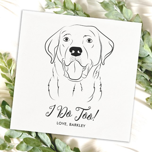 Guardanapo De Papel Casamento de Cachorro Labrador Muito Personalizado (Criador carregado)