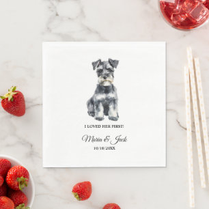 Guardanapo De Papel Casamento de Cachorro Miniatura Schnauzer Napkins