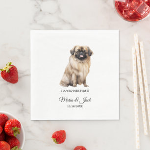 Guardanapo De Papel Casamento de Cachorro Pekingês com Napkins com Fot