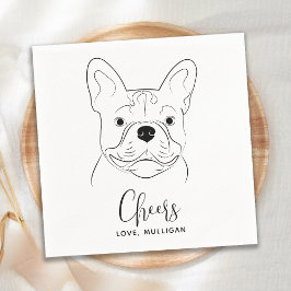 Guardanapo De Papel Casamento de Cachorro Personalizado Cheio Bulldog 