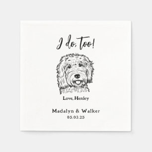 Guardanapo De Papel Casamento De Cães Com Nome De Pet Personalizado De