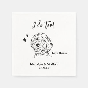 Guardanapo De Papel Casamento De Cães Com Nome De Pet Personalizado De