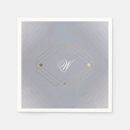 Guardanapo De Papel Casamento de Caligrafia com Cinzas Douradas Clássi