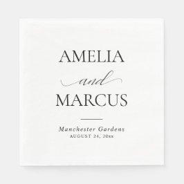 Guardanapo De Papel Casamento de Caligrafia de Letra Clássica Elegante