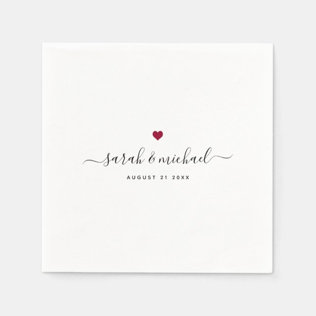 Guardanapo De Papel Casamento de Caligrafia Elegante Personalizada Mod (Frente)