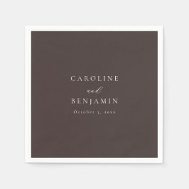 Guardanapo De Papel Casamento de Caligrafia Marrom Mocha Minimalista E
