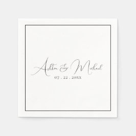 Guardanapo De Papel Casamento de Caligrafia Moderna Elegante