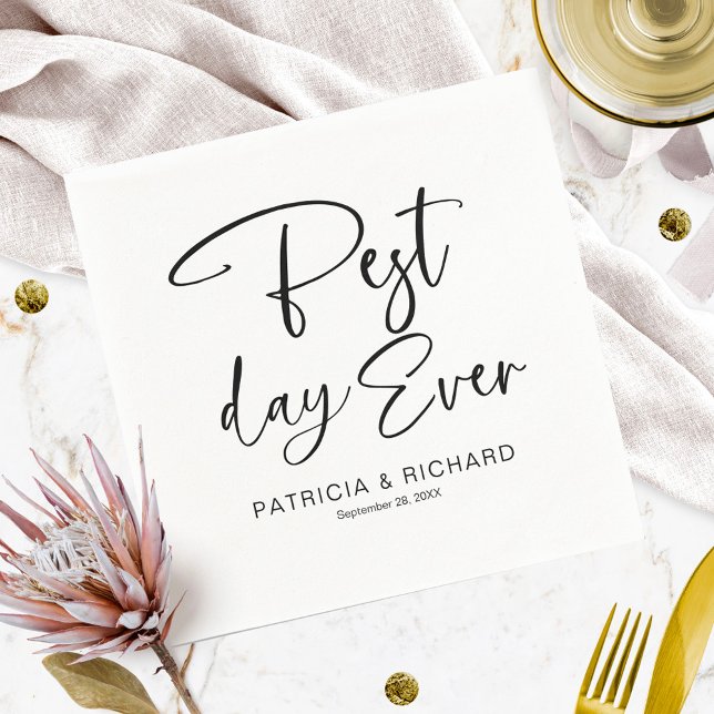 Guardanapo De Papel Casamento de Caligrafia Moderna no Melhor Dia (Criador carregado)