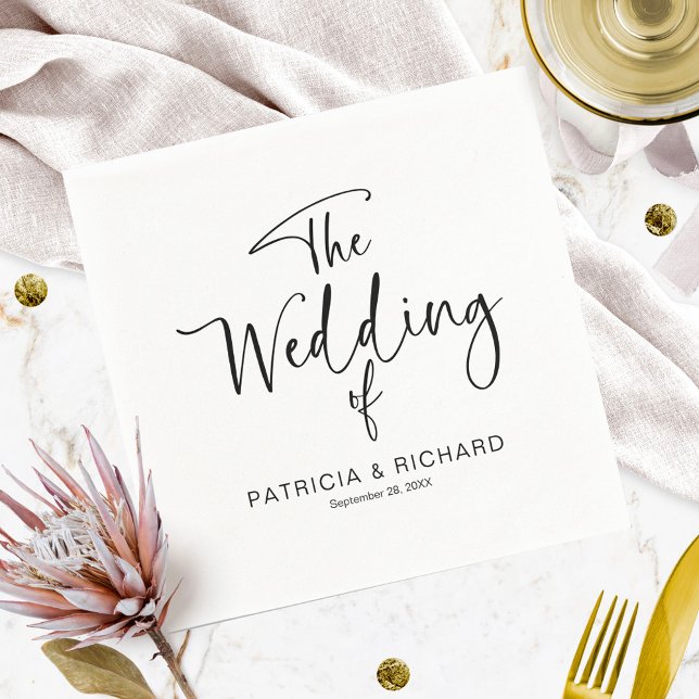 Guardanapo De Papel Casamento de Caligrafia Moderna Simples (Criador carregado)