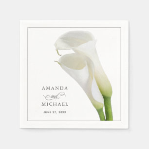 Guardanapo De Papel Casamento de Calla Lílias Branca Elegante