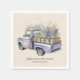 Guardanapo De Papel Casamento de Caminhão com Vintage Wisteria Purple