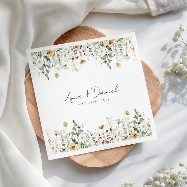 Guardanapo De Papel Casamento de Campo de Flor Selvagem de Verão (Criador carregado)