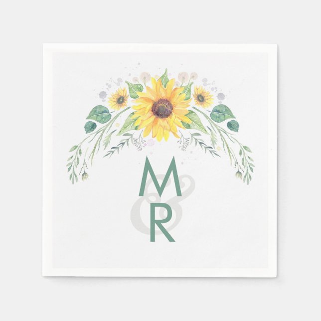 Guardanapo De Papel Casamento de Campo Russo de Girassol-Cria (Frente)
