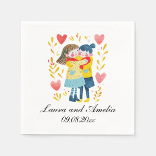 Guardanapo De Papel Casamento de Casais e Amor Bonito Mulheres