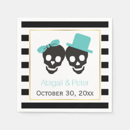 Guardanapo De Papel Casamento de casais e listras aqua Halloween