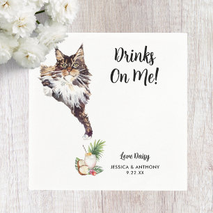 Guardanapo De Papel Casamento de Cat Cocktail Napkins