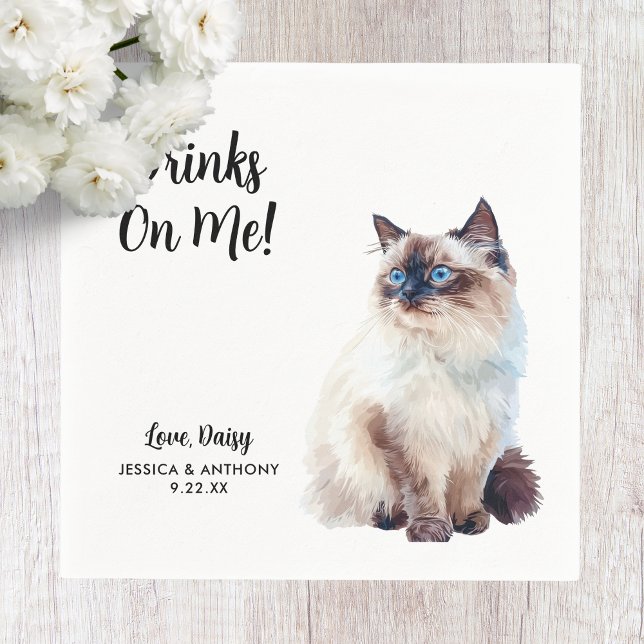 Guardanapo De Papel Casamento de Cat Cocktail Napkins (Criador carregado)