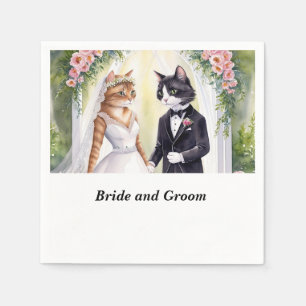 Guardanapo De Papel Casamento de Cat com noiva e noiva