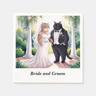 Guardanapo De Papel Casamento de Cat com noiva e noiva