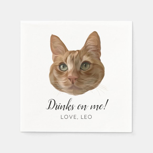 Guardanapo De Papel Casamento de Cat Personalizado Coquetel Napkins Be (Frente)