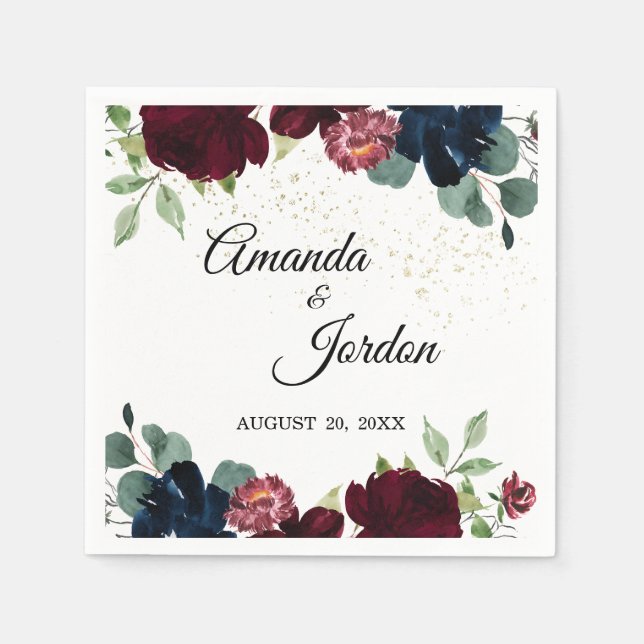 Guardanapo De Papel Casamento de Celebração de Verão Cocktail Napkin (Frente)