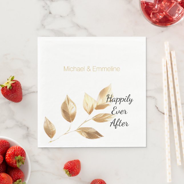 Guardanapo De Papel Casamento de Chic Dourado Leaves (Insitu)