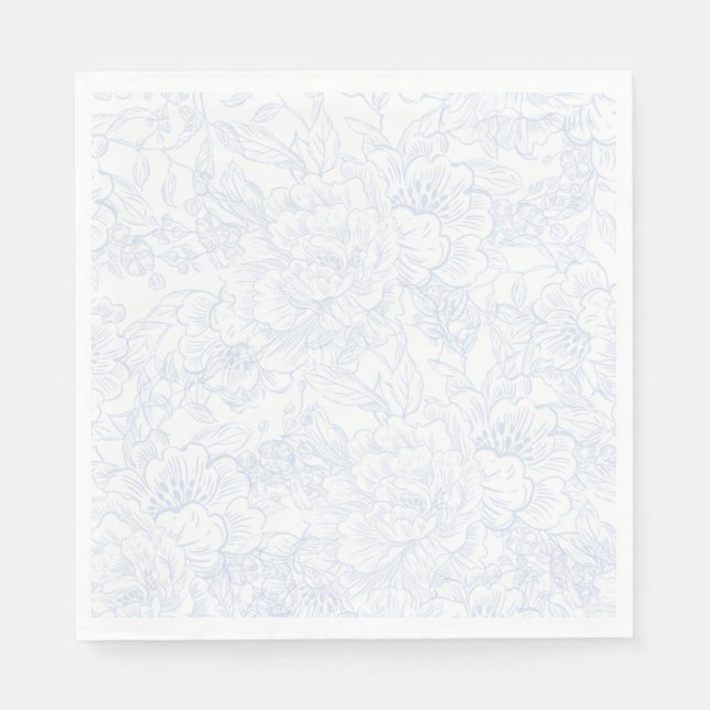 Guardanapo De Papel Casamento de Chinoiserie Blue Peony (Frente)