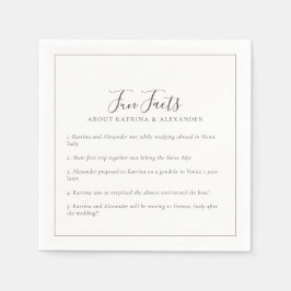 Guardanapo De Papel Casamento de Cinzas Minimalistas Elegantes e Fatos