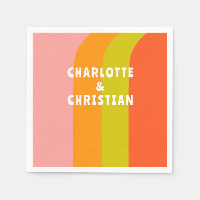 Guardanapo De Papel Casamento De Citros De Retro Negrito (Frente)