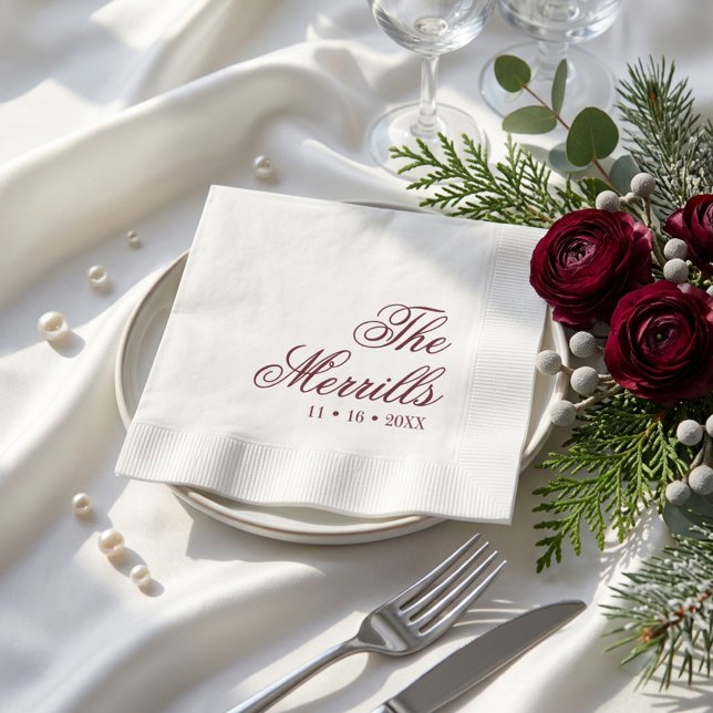 Guardanapo De Papel Casamento de Cocktail Clássico Personalizado Mr e  (Criador carregado)