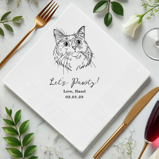 Guardanapo De Papel Casamento de Cocktail Desenhado com Pawty vamos Pe