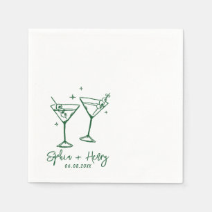 Guardanapo De Papel Casamento de Cocktail Moderno Elegante Desenhado à