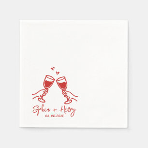 Guardanapo De Papel Casamento de Cocktail Moderno Elegante Desenhado à